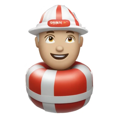 Red and white thick stripped life saver sticker