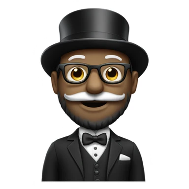 mr monopoly black ethnic with beard and glasses sticker