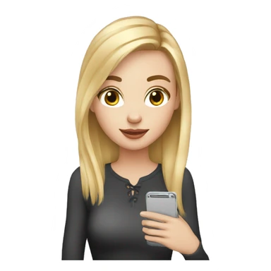 young white girl blogger with iPhone sticker