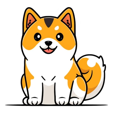 Black Shiba Inu dog pooping sticker