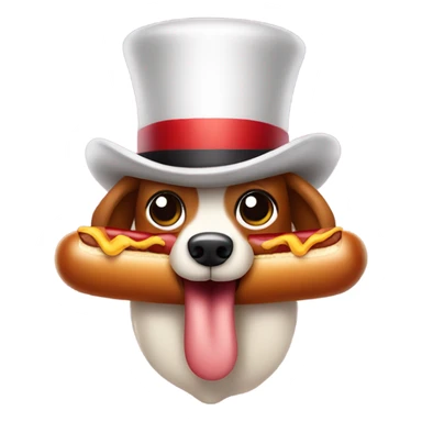 Cartoon wiener with a top hat sticker