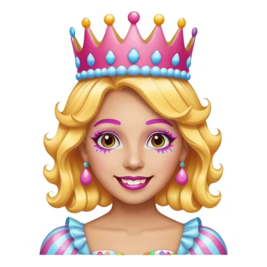 queen of the candyland, with candy makeup candy crown and just face sticker