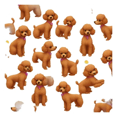 red toy poodle wearing swim suit sticker