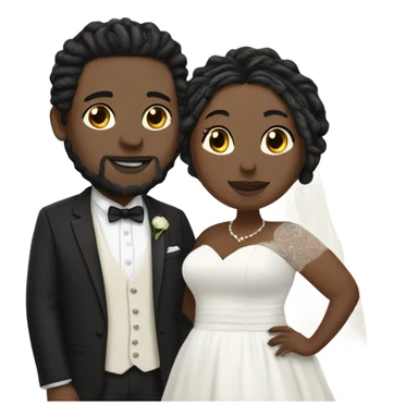 Plus size couple wedding pale with locs sticker