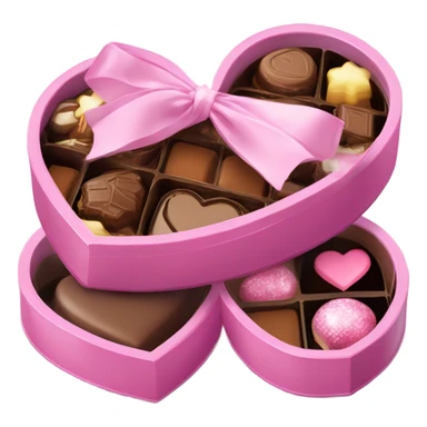 box of chocolates pink sticker