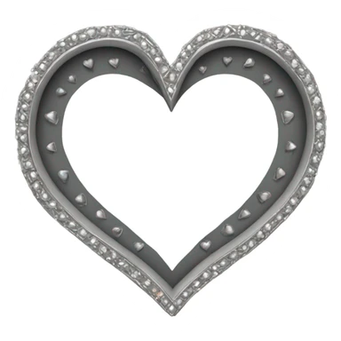 a hollow heart studded with silver sticker
