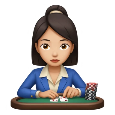 A gambling addict southeast Asian woman sticker