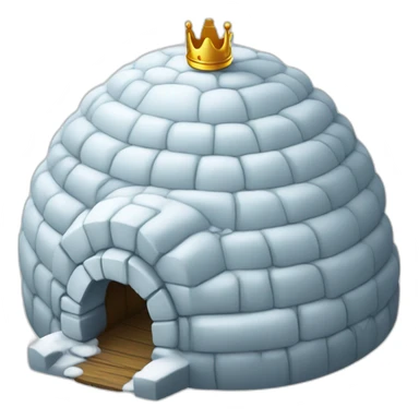 igloo with king crown on top sticker