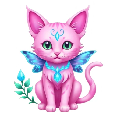 Pink Bioluminescent Stupid Faerie-feline-god sticker