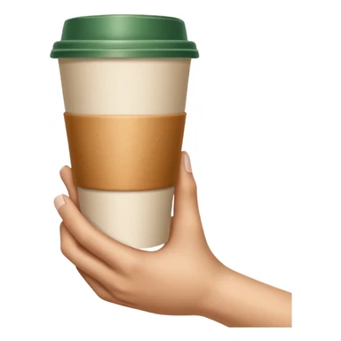A emoji, ultra-clean and high-resolution, showing a single hand extended forward holding a paper cup, inspired by Michelangelo’s “Creation of Adam”. sticker