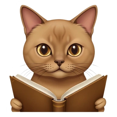 Burmese cat with book sticker