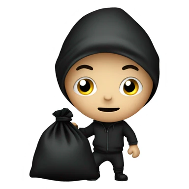 Sneaking burglar with black sack sticker