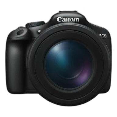 Canon Camera black with black lens no text besides the canon logo sticker