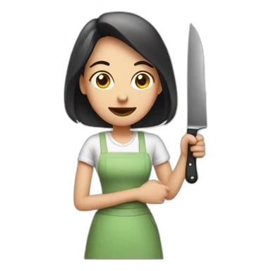 housewife with knife sticker
