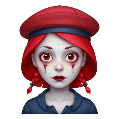 parisian zombie french woman red hat sticker