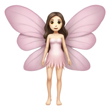 Pale skin, brunette fairy woman with pink wings full body sticker