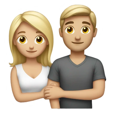 Caucasian couple hugging sticker