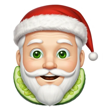 Santa with cucumber slices on his eyes sticker