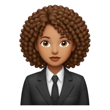 curly-haired black woman in a suit sticker