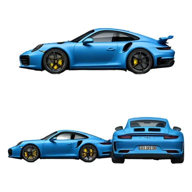 2023 Porsche 911 turbo S in matte blue sticker