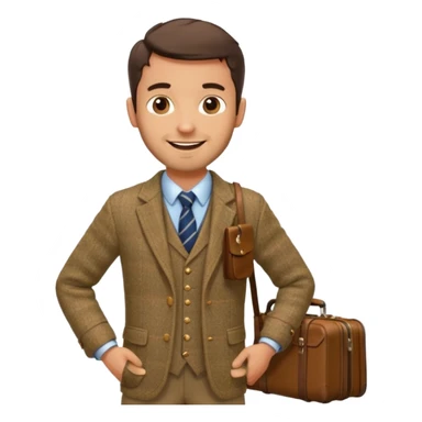 SCOTTISH MAN WITH STUBBLE TRAVELLING WITH SUITCASE AND BAGS sticker