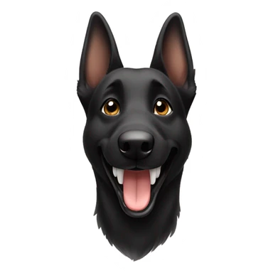 Black female German shepherd smiling  sticker
