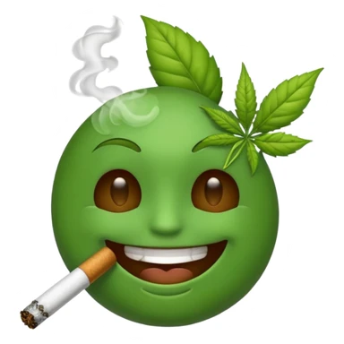 Emoji smoking weed sticker
