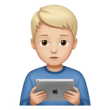 boy watching a tablet sticker