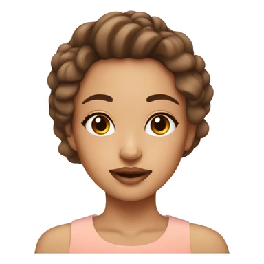 A girl getting an aesthetic facial spa day with brown hair and peach skin  sticker