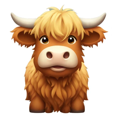 Kawaii highland cow sticker