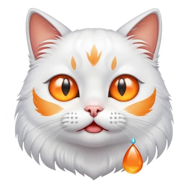cat crying with big teardrop sticker