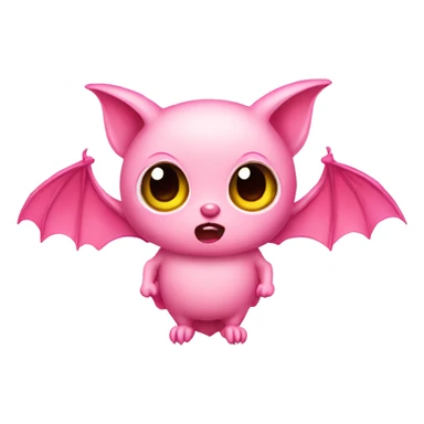 pink bat cute with strawberry big pink eyes  sticker
