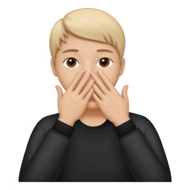 Face facing away with hand covering face  sticker