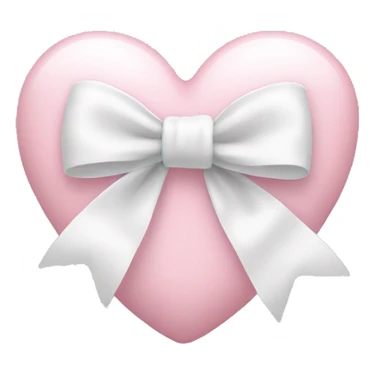 Light pink heart with a white bow sticker