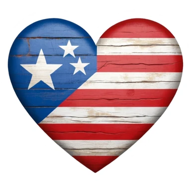 Heart with puerto rico fla, red white red white red stripes sticker