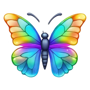 One Shiny-Colorful-Iridescent-Sparkle-Rainbow-Gradient-Crystal-Gem-Butterfly-Crystal-Fly sticker