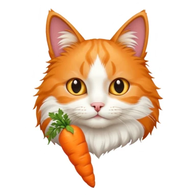 a carrot which is hold a cat sticker