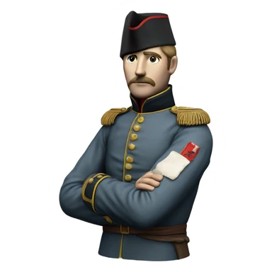 soldier in the Crimean War with a plaster cast on his arm sticker