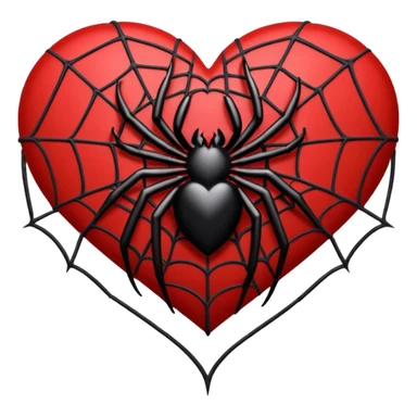 heart with a black spiderweb sticker