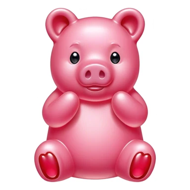 pink spam gummy bear pig sticker