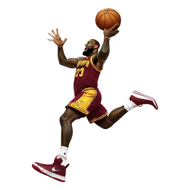 LeBron James Dunking a Basketball over a Trex sticker