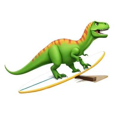 t-rex on a surfboard sticker