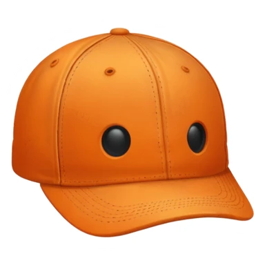 Orange baseball hat with no face  sticker