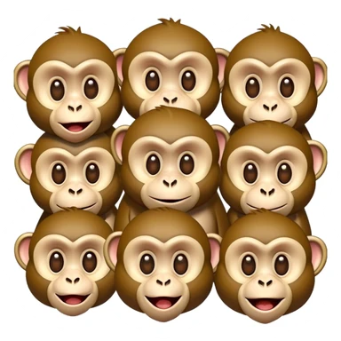 50 seperate funny monkeys sticker