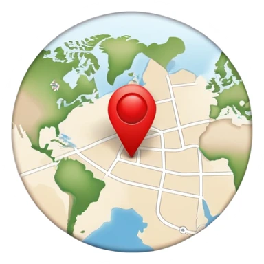 simple minimalistic map with a red dot in the center, clean and easy, no extra details sticker