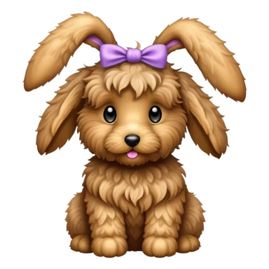 Black golden doodle Easter bunny sticker