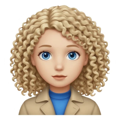 Curly blond blue eyes. Long hair cool beige blond. Longer hair beige ash blonde. sticker