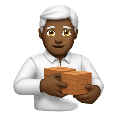 White Brick king holding bricks sticker