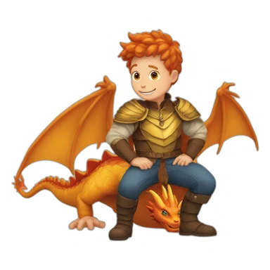 Garçon roux avec un dragon sticker
