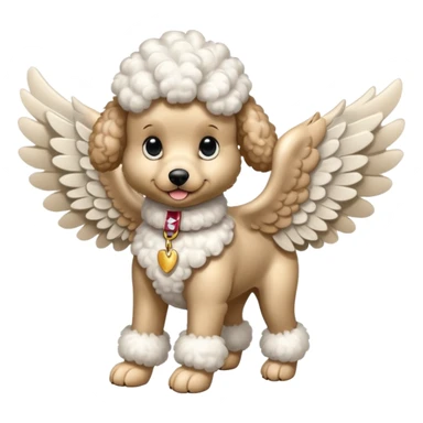 Perro french poodle con alas sticker